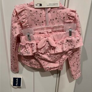 Pink Floral Ruffled Baby Outfit